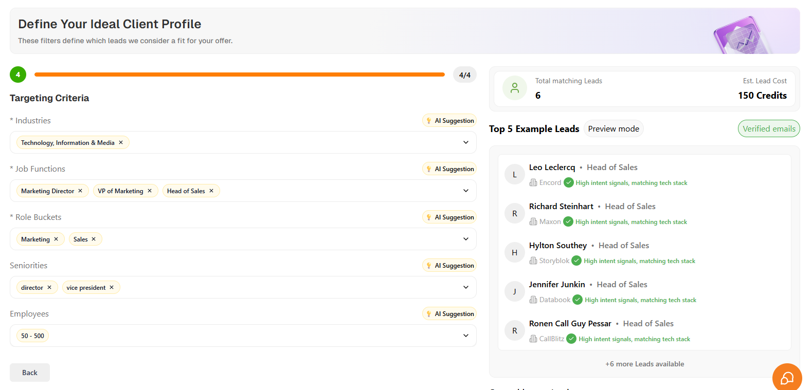Defining ideal customer profile