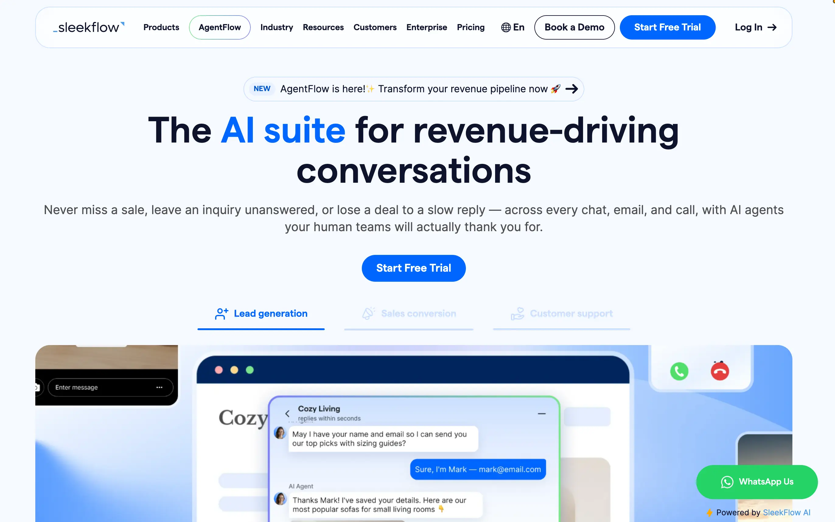 Sleekflow homepage