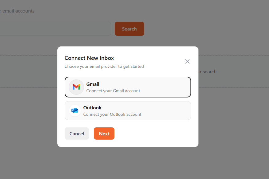 Connecting inbox sending