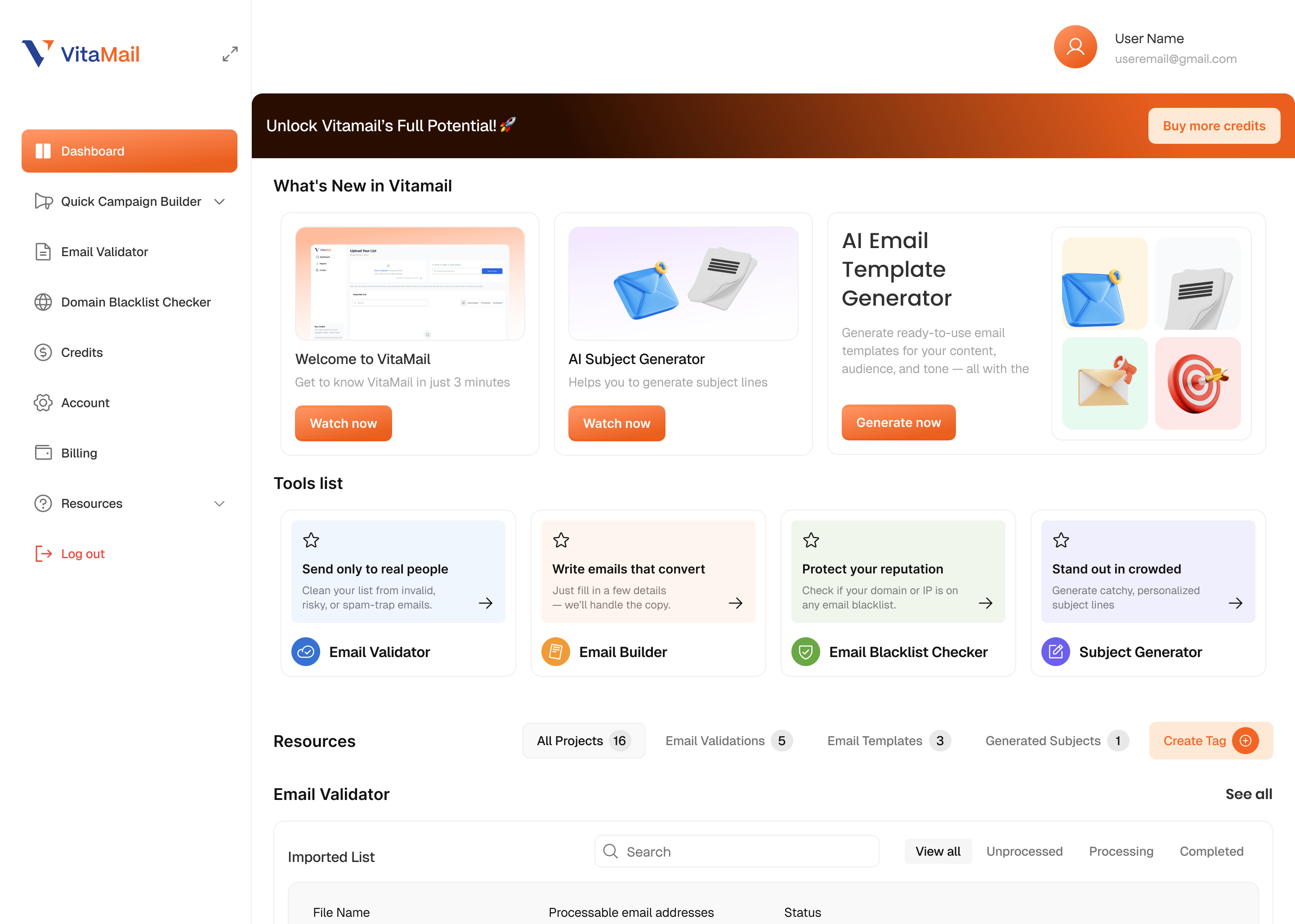 Refreshed Dashboard